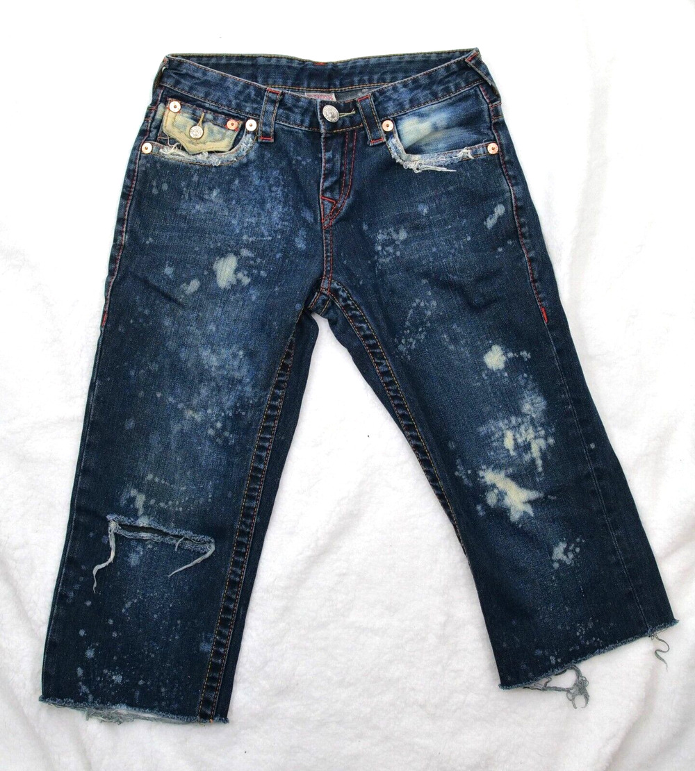 True Religion Jeans Basic Capri Women's Size‎ 14 Denim Single End Basic